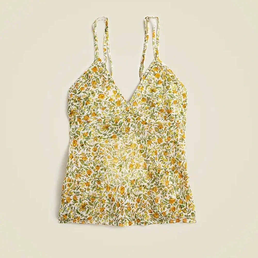 NWT J. Crew Crinkle Chiffon camisole in floral vines - Picture 2 of 8